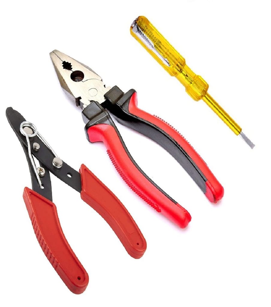 PILERMAN Hand Tools Kits (Plier, Wirecutter, Line Tester) 3-Pcs. Combo