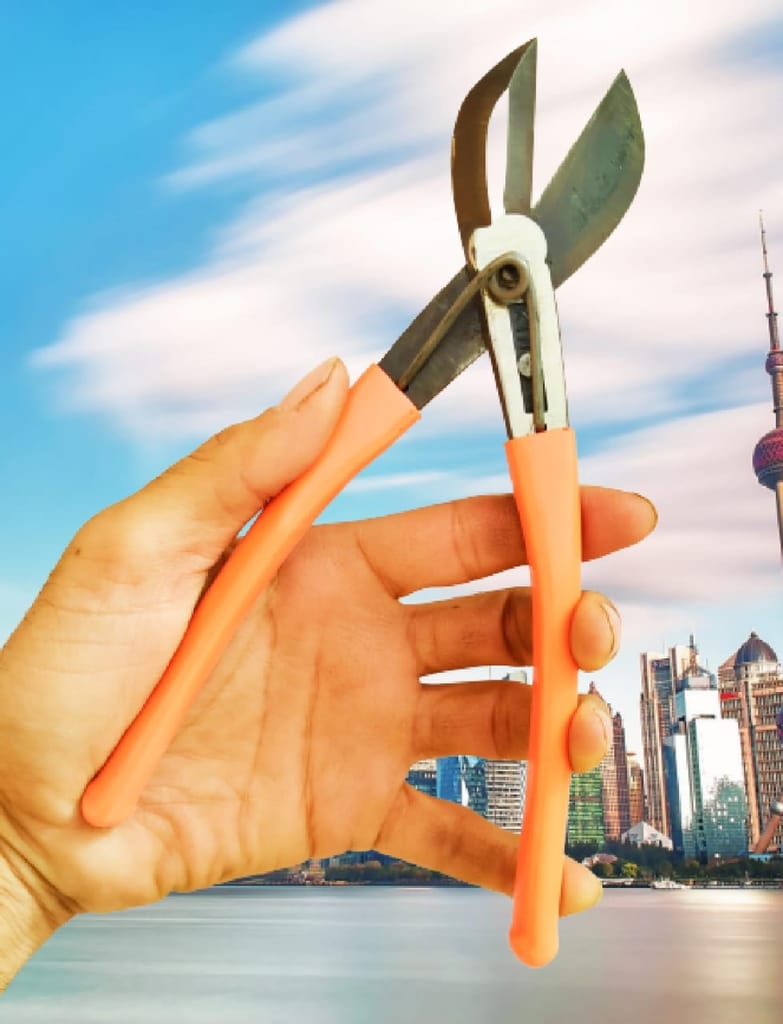 Pilerman Katiya Heavy Wire Cutter/Metal Cutter/Sheet Cutter/Tin Cutter (Erani-Orange-8")