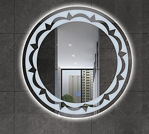 Round Wall-Mounted  LED Lighted Illuminated Bathroom Vanity