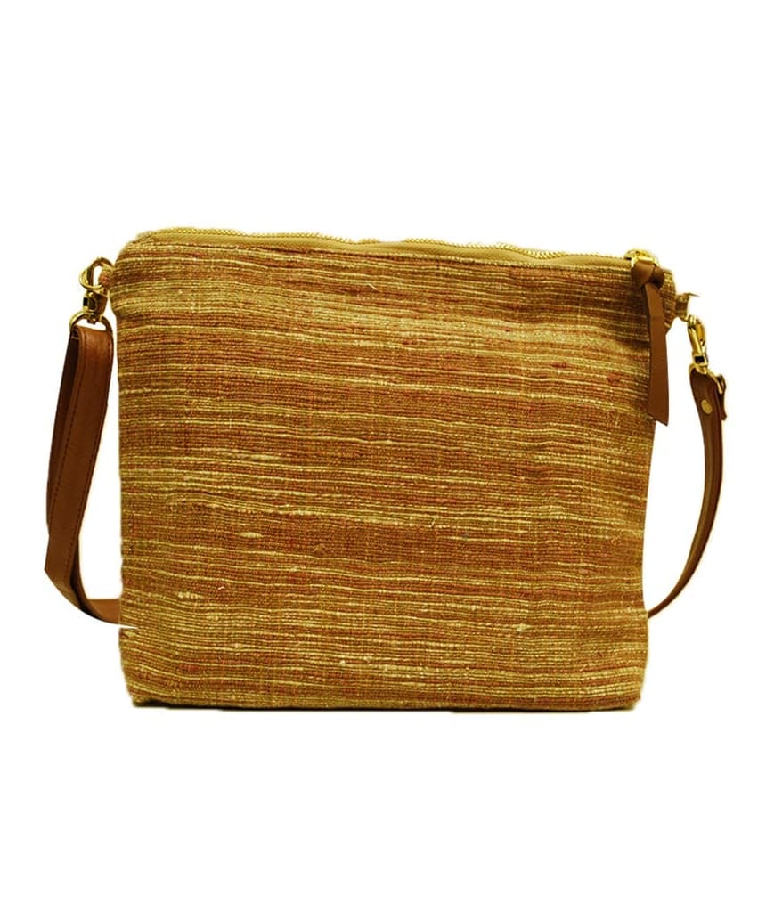 Clean Planet Handcrafted Eco-Friendly Women’s Khadi Sling Bag - (25 x 23 Cm)