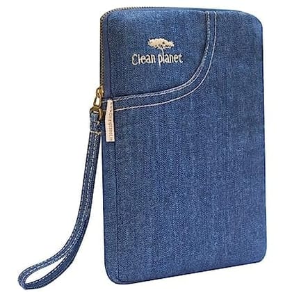 Clean Planet Eco Friendly Cotton Denim 7 inch Tablet Sleeve (Blue)