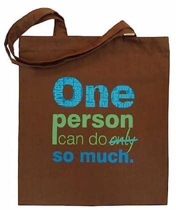 Clean Planet Eco Friendly Washable Soft Canvas Printed Multi-Purpose Reusable Tote Storage Bag - (Brown)