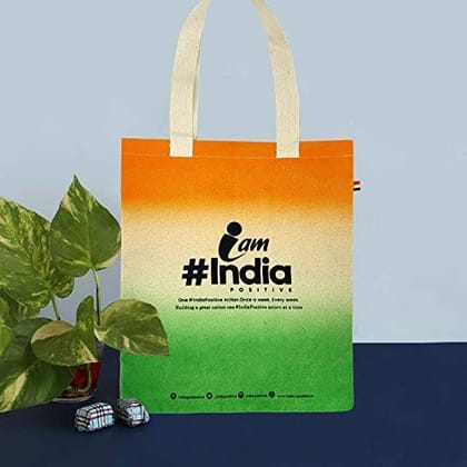 Clean Planet Eco Friendly Washable Cotton Multi-Purpose Reusable Shopping Bag/Tote Storage Bag - (India Positive) 34 x 25 cm