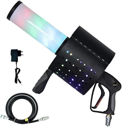 CO2 Fog Machine,Confetti Machine,LED 7-Color CO2 Jet Machine,Handheld CO2 Smoke Gun,with 3M Gas Hose for Nightclub Wedding Party