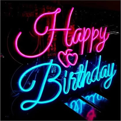 Happy Birthday Neon Sign/Lights Neon LED Light, Wedding Birthday Party Home Wall Decor