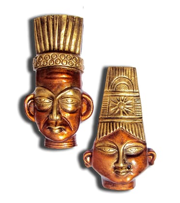 NEW LIFE NewLife Terracotta Wall Hanging Home Decorative Egyptian Mask 24 cms (Copper)
