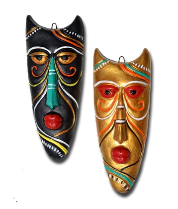 NEW LIFE NewLife Terracotta Wall Hanging Home Decorative Mask (Multi, 23 cm)