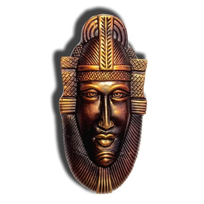NEW LIFE Terracotta Handmade Wall Hanging Home Decorative Mask (Gold)