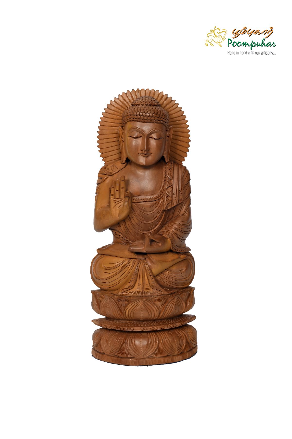 10 INCH SANDALWOOD BUDDHA