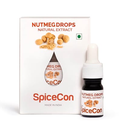 SpiceCon Nutmeg Drops | Natural Extract | Nutmeg Extract | Sugar Free Extract | No Additives | No Preservatives | 5 ML 180 (Drops)