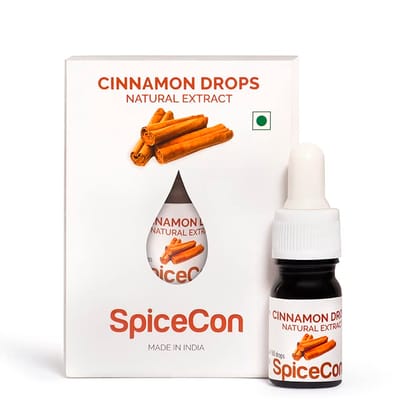 SpiceCon Cinnamon Drops | Natural Extract | Sugar Free | Vegan | 5 ML (180 Drops)