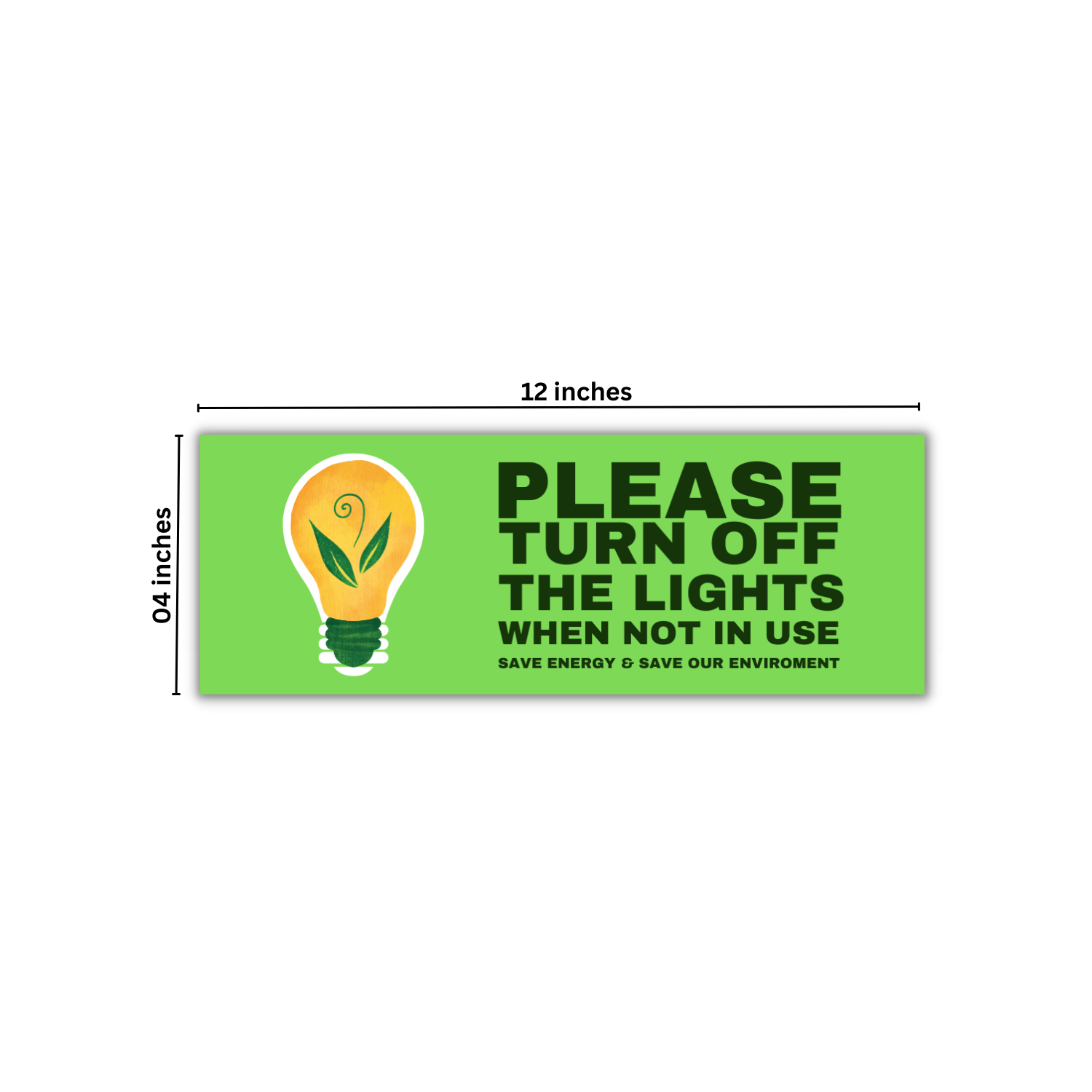 PLEASE TURN OFF THE LIGHTS WALL STICKER SET OF 4 (30cmX10cm)