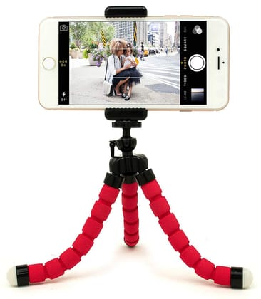 PORTABLE MINI OCTOPUS TRIPOD STAND WITH PHONE HOLDER FOR LIVE SELFIE, MOBILE PHONE PORTABLE AND ADJUSTABLE STENT