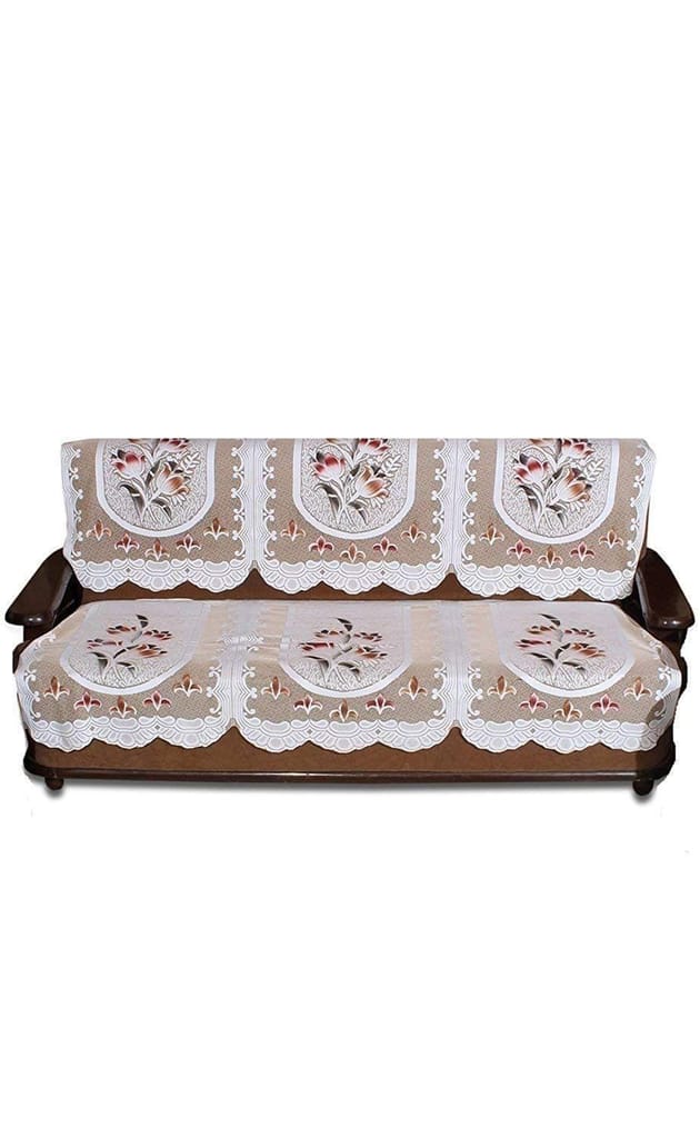G-Trading Hub Beautifully Designed 3 Seater Sofa Cover Set Net Fabric Sofa Cover for Living Room