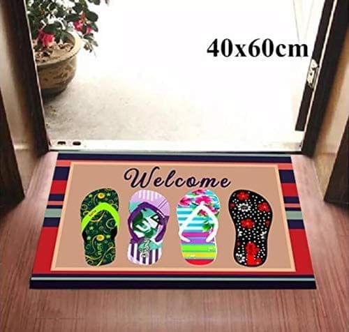 G-Trading Hub Soft Rubber Anti-Skid 3D Digital Printed Door mat for Home/Office/Bathroom/Kitchen Pack of 1 Piece 40 x 60 cms-Multicolor