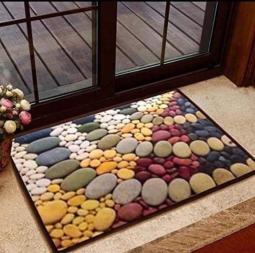 G-Trading Hub Soft Rubber Anti-Skid 3D Digital Printed Door mat for Home/Office/Bathroom/Kitchen Pack of 1 Piece 40 x 60 cms-Multicolor