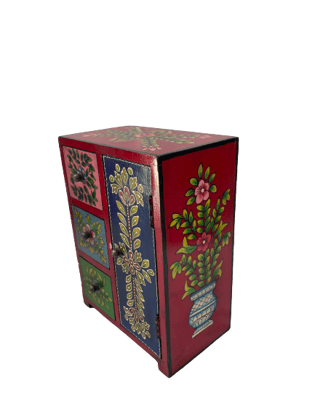 WOODEN 3+1 DRAWER TRADITIONAL HANDPAINTED HOME DECOR KITNCHAN DECOR OFFICE DECOR GIFT ITEM