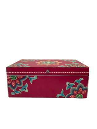 RED WOODEN BOX HOME DECOR OFFICE DECOR GIFT ITEM