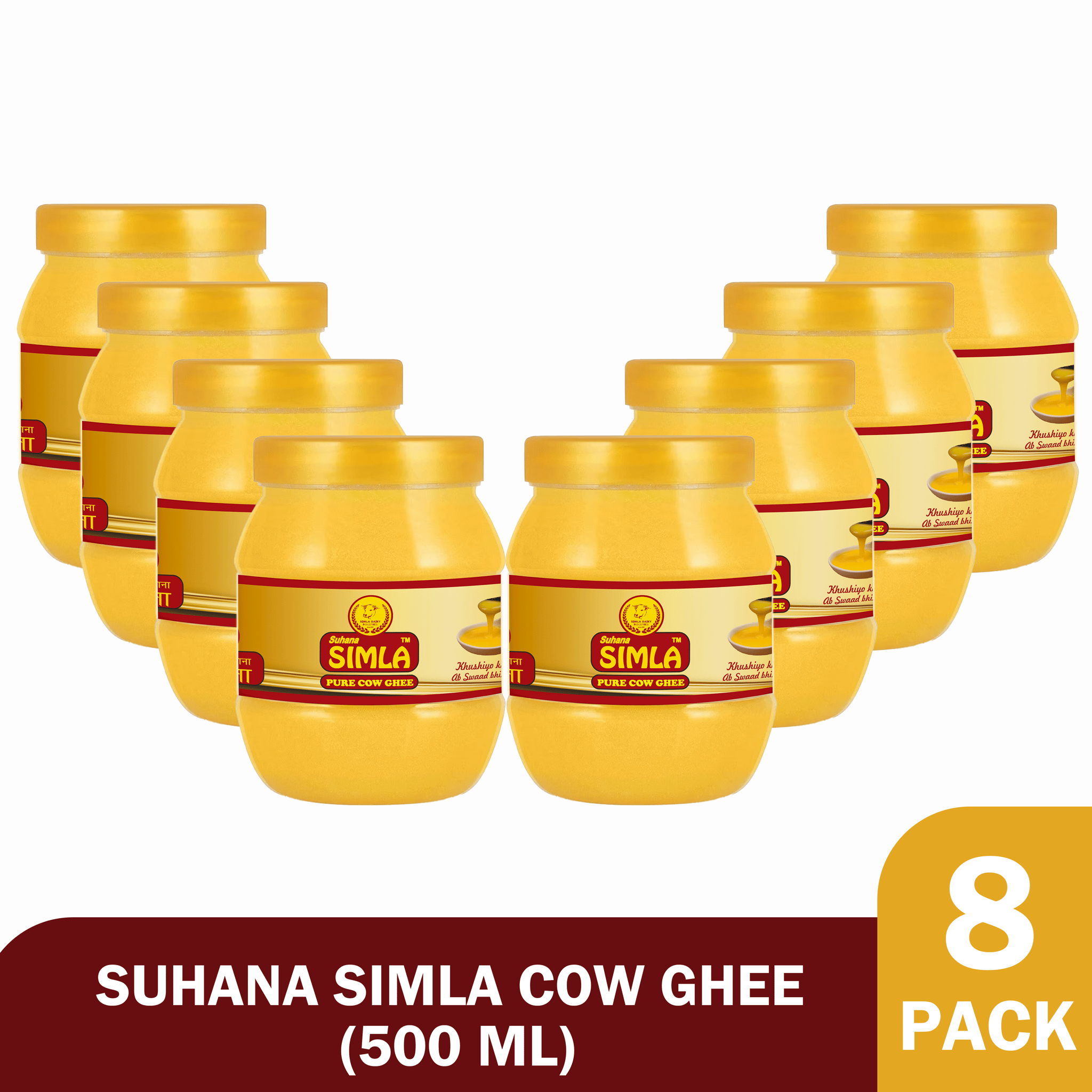 Suhana Simla Pure Cow Ghee 500 ML (Pack of 8)