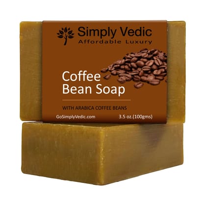 Simply Vedic Coffee Soap Bar For Body, Hand, Face. 100% Vegan Cold Pressed With Coconut Oil, Hand-Made.
