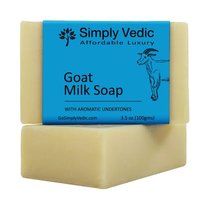 Simply Vedic Goat Milk Soap Bar For Body, Hand, Face. 100% Vegan Cold Pressed With Coconut Oil, Hand-Made.