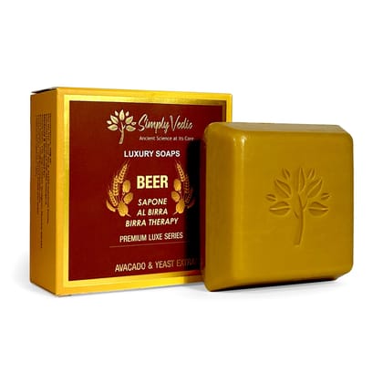 Simply Vedic Luxury Beer Soap Bar for Body, Hand, Face;| All Natural, Handmade, Pure & Gentle Moisturizing Bathing Soap.