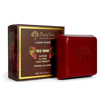 Simply Vedic Luxury Red wine Soap Bar for Body, Hand, Face;| All Natural, Handmade, Pure & Gentle Moisturizing Bathing Soap.