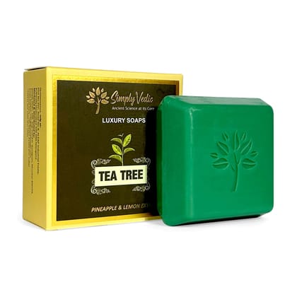 Simply Vedic Luxury Tea-Tree Soap Bar for Body, Hand, Face;| All Natural, Handmade, Pure & Gentle Moisturizing Bathing Soap.