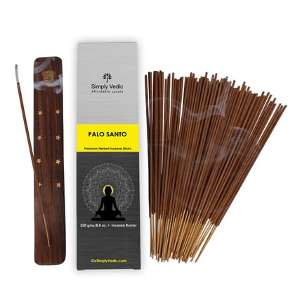 Simply Vedic Incense Sticks Premium Palo Santo Handmade Agarbatti with Incense Holder| 250 Grams