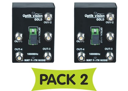 Optik vision gold FTTH Powerless Node Optical Receiver Fiber RF -Converter 5 Out { pack of 2 }