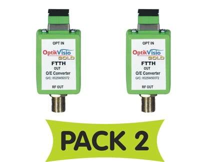 optik vision gold RF Connector FTTH Optical Receiver Fiber Powerless Node 1 Way for Television (Green) - Pack of 2