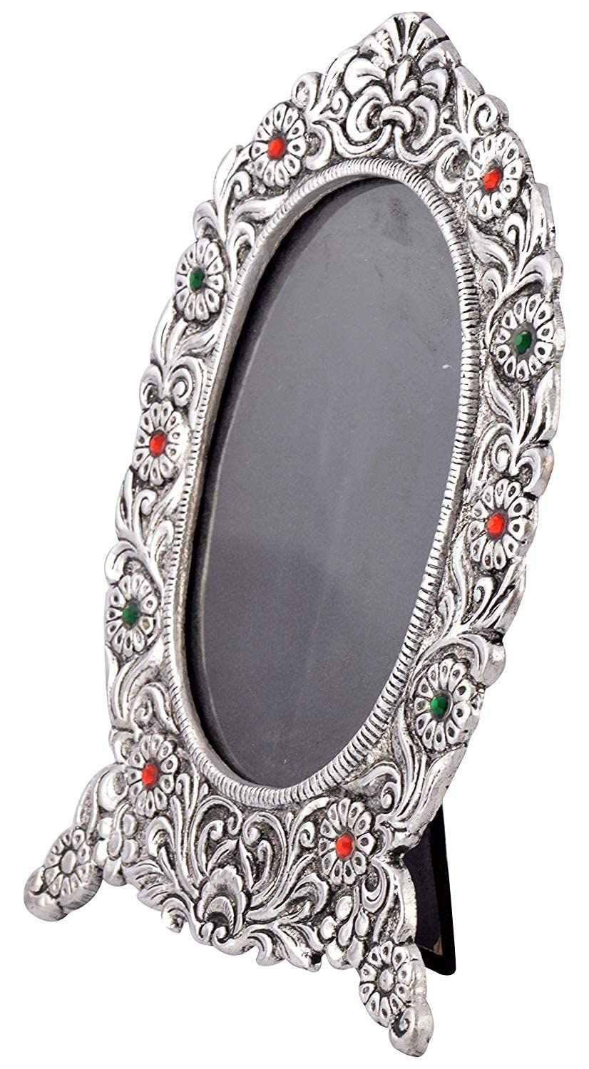 GIFTONCLICK White Metal Table Photo Frame (17 x 1 x 25 cm, Silver), Tabletop