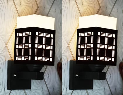 Gojeeva Wooden Modern Design Wall Lamp Wall Light Suitable for Living Room,Foyer,Bedroom,Hallway(Pack of 2) bh31