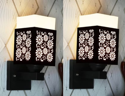 Gojeeva Wooden Modern Design Wall Lamp Wall Light Suitable for Living Room,Foyer,Bedroom,Hallway(Pack of 2) bh35