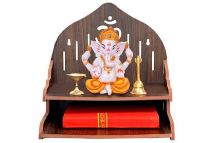DYNAMIC INTERIOR Wooden Wall Hanging Temple for Home | Small Temple for Home | Devghar Mandir | Attractive Design Temple for Home and Office (Black)
