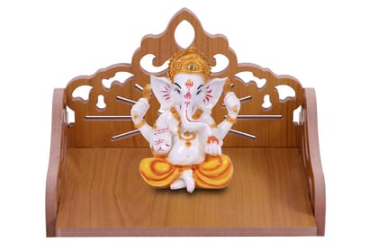 DYNAMIC INTERIOR Wooden Small Attractive Design Beautiful Temple | Small Temple for Home Wall Hanging | Wall Mounted Pooja Temple (Om Sun Red)