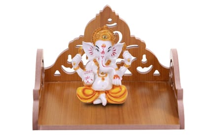DYNAMIC INTERIOR Wooden Small Attractive Design Beautiful Temple | Small Temple for Home Wall Hanging | Wall Mounted Pooja Temple (Om Red)