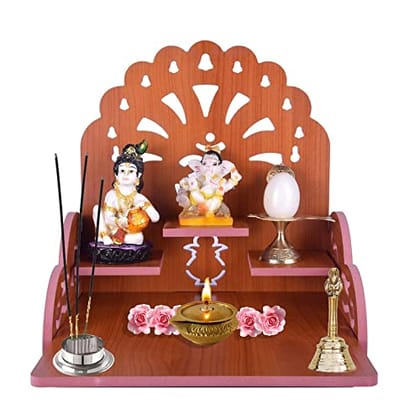 Pegrim Temple 395 Art and Craft Wooden Temple Beautiful Plywood Mandir Pooja Room Home Decor OR Home Temple