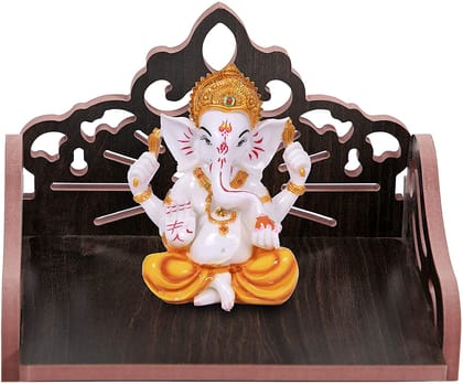 UMA Creation Wooden Wall Mounted Hanging Puja Temple Stylish Wood God Stand for Pooja Room Mandir Stand Temple | Home Temple Table Home Mandir Temple (20 x 14 x 15 cm)