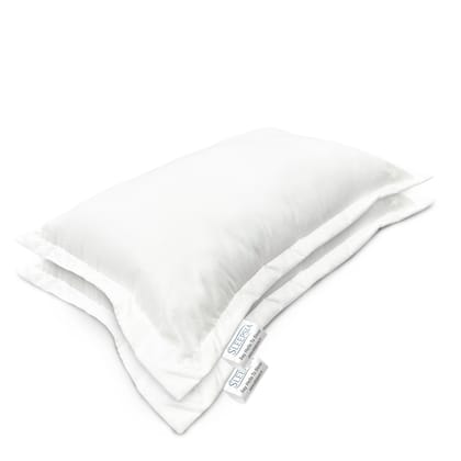 Sleepsia Microfiber Bed Pillow for Sleeping - Ultra Soft Bed Pillows for Side, Front and Back Sleepers, 24" X 16" X 5" (White, Pack of 2)