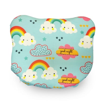 Sleepsia Cat Shaped Memory Foam Pillow for New Born Babies,Toddler Pillow for Girls & Boys with Rainbow Print, Ultra Soft Memory Pillows