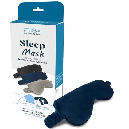 Sleepsia Eye Mask, Ultra Soft Night Mask, Stretchable Sleeping Mask, Blindfold Comfortable Unisex Smooth Adjustable Travelling Nap Suitable Mask (Blue)