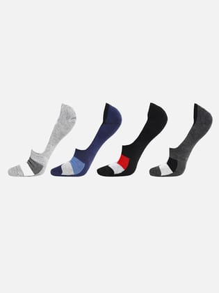 Kolor Fusion Men & Women Colour Block No Show Loafer Shoe Liners Socks (Pack of 4)