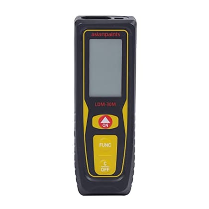 Asian Paints Trucare Laser Distance Meter with AA X 2 Batteries | Display Illumination Buzzer, Backlight Screen & Rubber Body, Portable Measuring Meter, 30 m