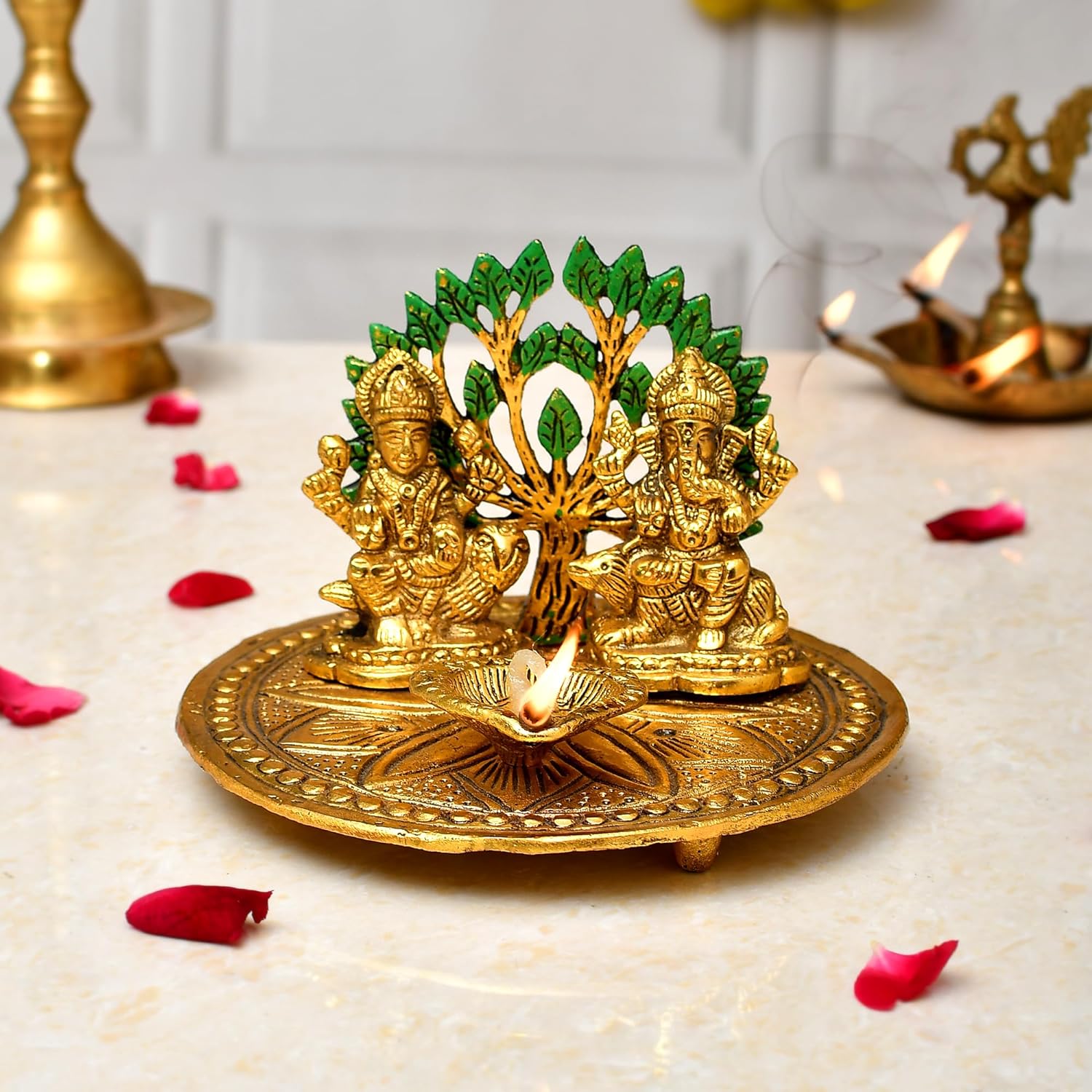 Ganesh Lakshmi Diya Idol for Diwali Decoration Item for Home Decor