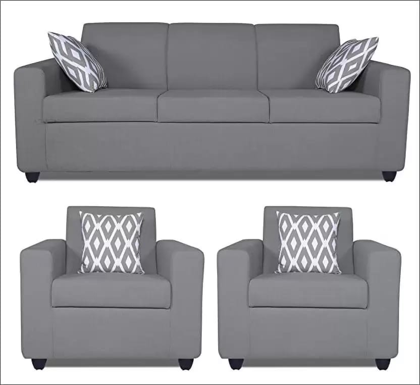 Fabric 3 + 1 + 1 Sofa Set  (Grey, DIY)