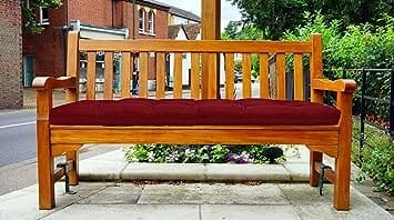 Tufted Bench Cushions for Outdoor Furniture Waterproof, 44 x 19 inches Patio Swing Cushions Burgundy - Overstuffed Indoor/Outdoor Loveseat Cushions with Round Corner