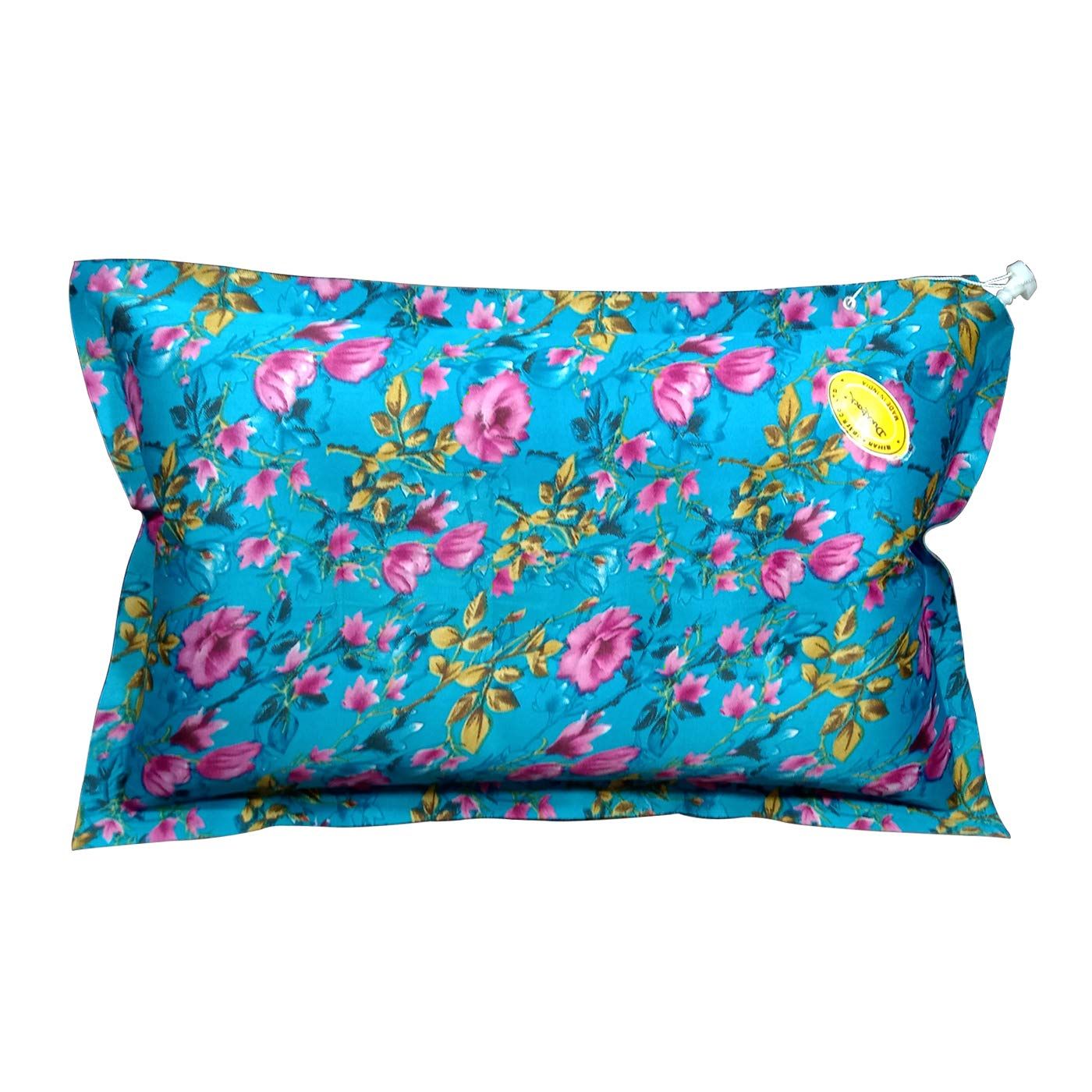 Duckback Fabric Floral Air Pillow Printed (Sky Blue)