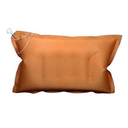 Duckback Rubber Dual Color Air Pillow for Travelling and Home Use (Red and Brown, Standard)