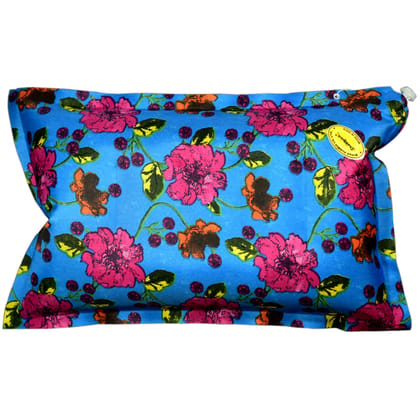Duckback Air Pillow Floral Multicolor for Travelling and Home Use (multicolorblue)